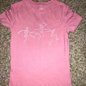 Pink roller skating skeleton top